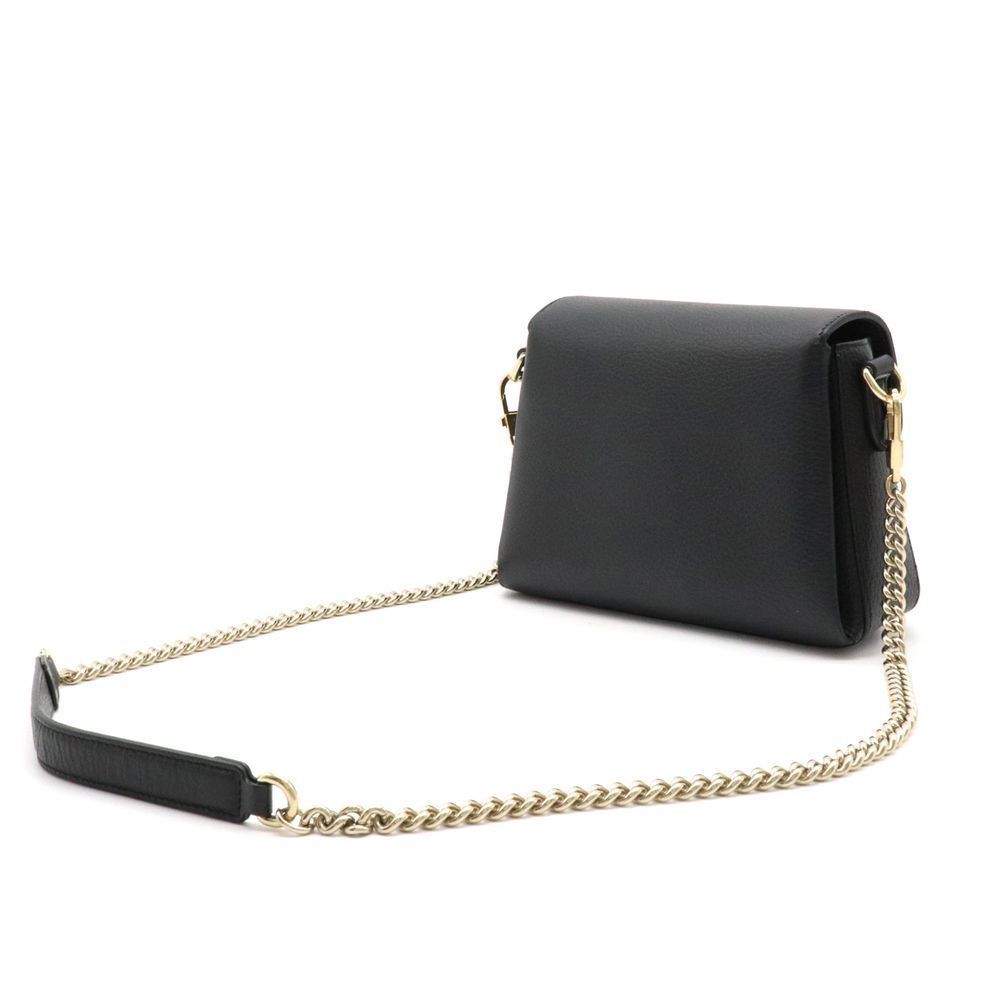 Gucci G Chain Shoulder Shoulder Bag Crossbody Black Outlet Product Gold Hardware View 2